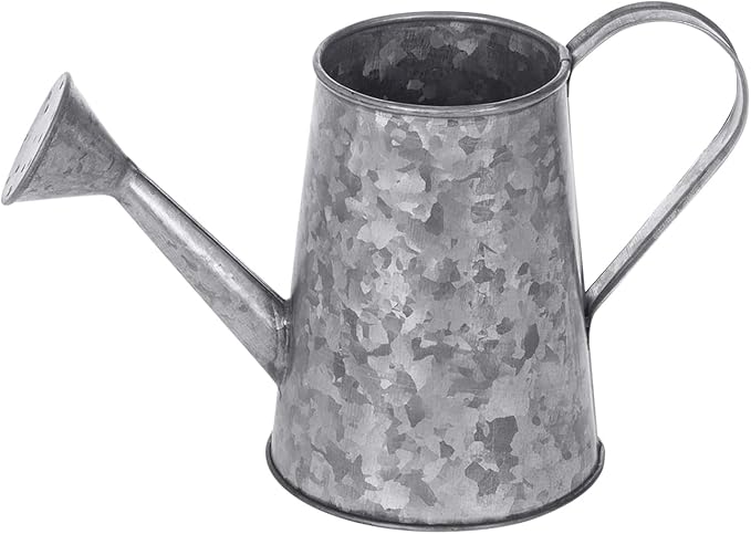 MyGift 5 Inch Mini Rustic Galvanized Metal Decorative Vase in Vintage Style Watering Can Design for Dried Flowers and Artificial Plants - Handcrafted in India-VerdiqueGarden