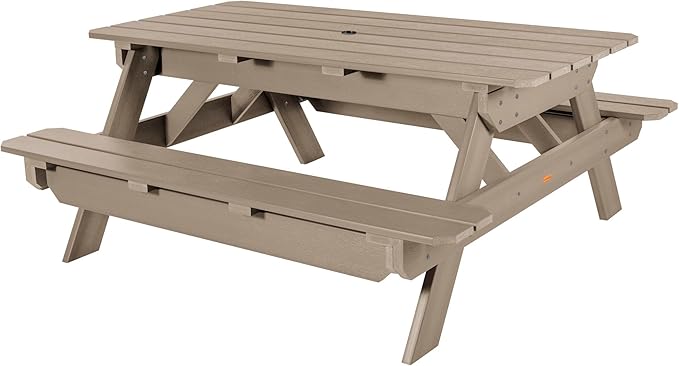 highwood Hometown Picnic Table, 6 Foot, Woodland Brown-VerdiqueGarden