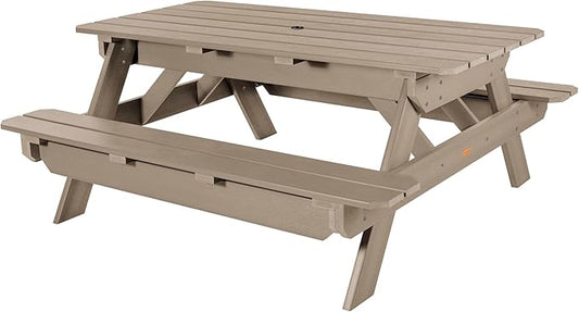 highwood Hometown Picnic Table, 6 Foot, Woodland Brown-VerdiqueGarden