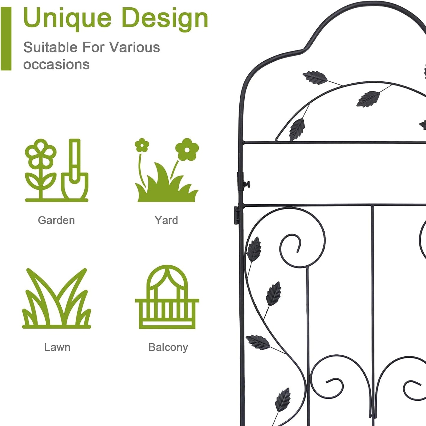 hogardeck Metal 60 * 18in Garden Trellis 2-Packs for Climbing Plants Flowers Vegetables Planting Arched Outdoor Decoration for Courtyards Lawns Gardens-VerdiqueGarden