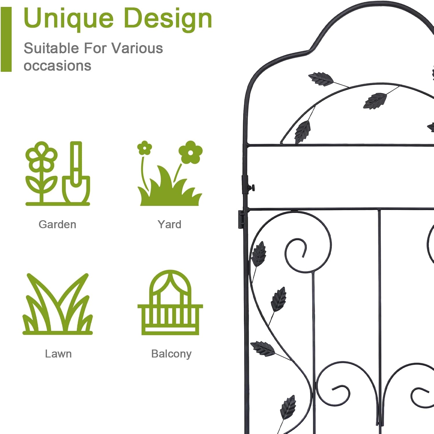 hogardeck Metal 60 * 18in Garden Trellis 2-Packs for Climbing Plants Flowers Vegetables Planting Arched Outdoor Decoration for Courtyards Lawns Gardens-VerdiqueGarden