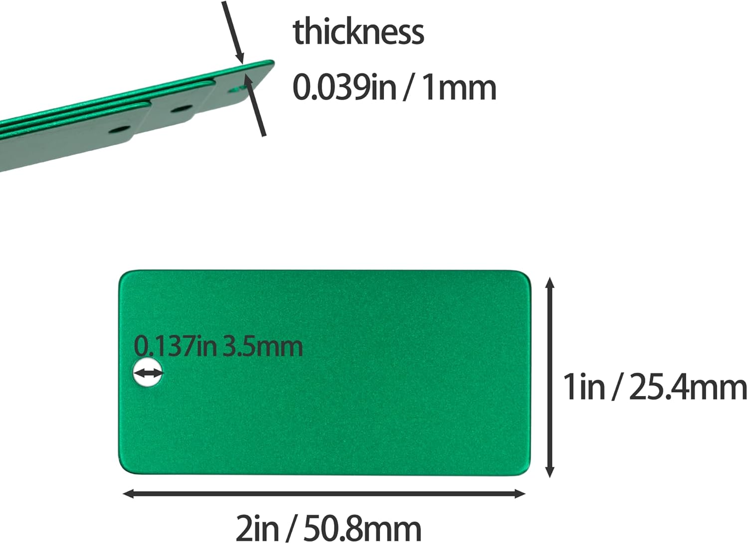 StayMax Anodized Aluminum Engraving Blanks 1x2 Inch 50 Pack (Green)-VerdiqueGarden