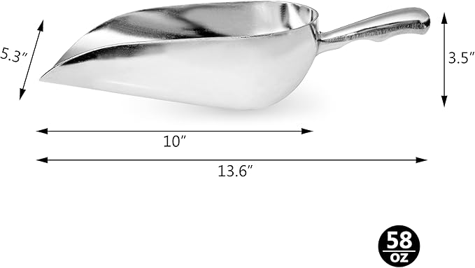 New Star 34585 Cast Aluminum Utility Scoop, 58-Ounce-VerdiqueGarden
