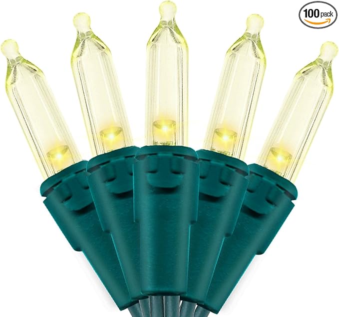 MULTI-SPARKING White Christmas LED Lights - 100 Count Warm White Holiday String Lights for Tree, Party, Wedding, Indoor and Outdoor Use, 33 Feet Green Wire, UL Certified, Connectable-VerdiqueGarden