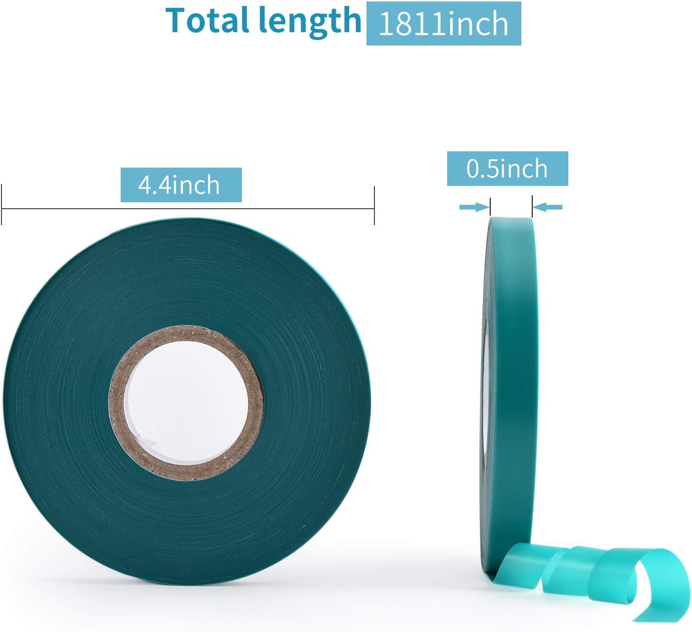 10 Pcs 150 Feet x 1/2" Wide Stretch Tie Tape Green Plant Garden Tie, Garden Vinyl Stake for Branches, Climbing Planters, Flowers-VerdiqueGarden