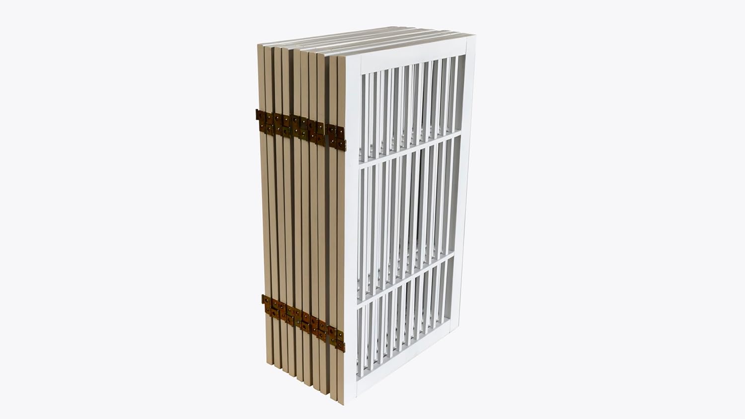 Pet Dog Gate Strong and Durable Freestanding Folding Acacia Hardwood Portable Wooden Fence Indoors or Outdoors by Urnporium (White Pet Gate, 10 Panel 30" Tall)-VerdiqueGarden