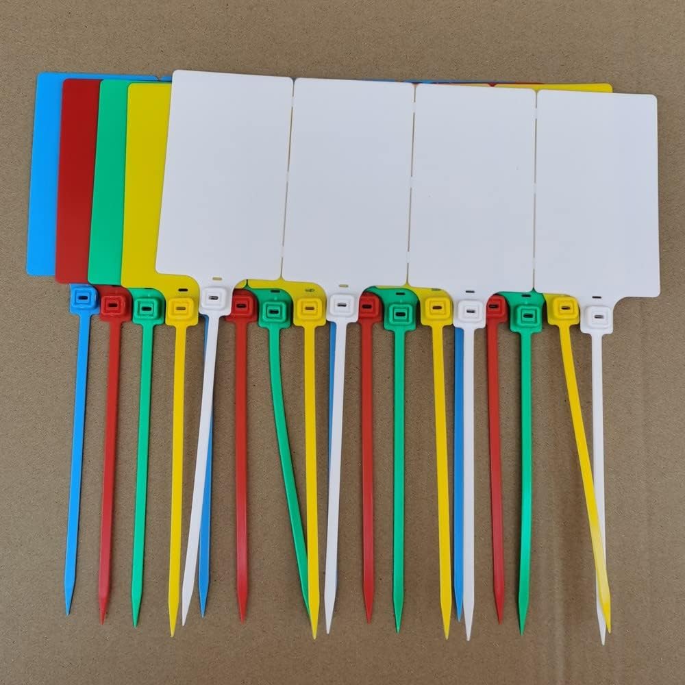 Plastic Seals Shipping Tags Logistics Use Big Sign Tie Large Label Tie, 255mm Total Length, Package of 100pcs (5 Colors Mixed)-VerdiqueGarden