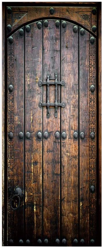 3D Peel & Stick Murals - Wooden Door Wallpaper - Self-Adhesive, Removable PVC - Waterproof - Bedroom/Living Room Decor - 35.4 x 78.7 inch-VerdiqueGarden