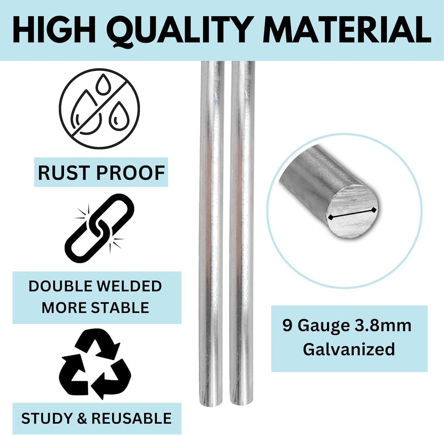 Tacmaster Wire Metal Yard and Sign H Stakes – Durable Blank Lawn Sign Posts for 4mm Corrugated Panels, Real Estate Signs, Waterproof and Wind Resistant, Ideal for Outdoor Use, 24"x10" – 50 Pack-VerdiqueGarden