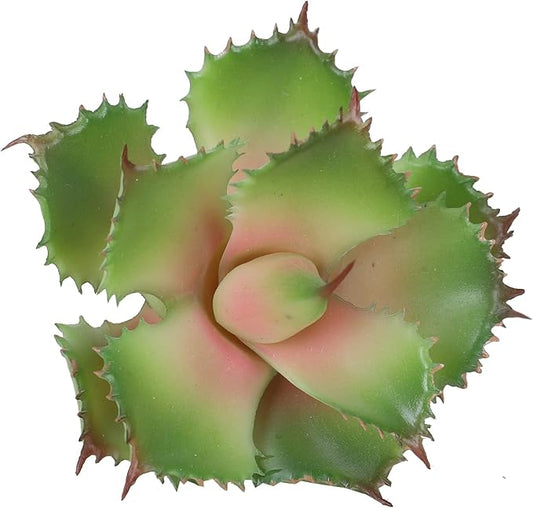 Duovlo Artificial Succulent Plant 7.08 Inch Faux Succulents Agave potatorum Flower Arrangement Craft Wall DIY Materials,Pack of 2 (Pink)-VerdiqueGarden