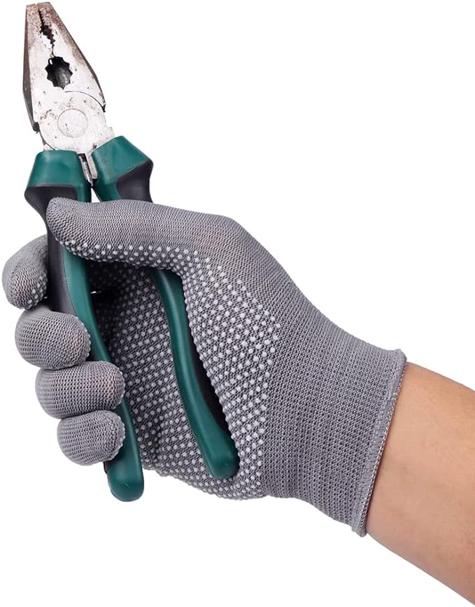 24Pcs Work Gloves Anti-slip Knitted Stretchy Cloth Glove Thin Moist Glove Liners-VerdiqueGarden