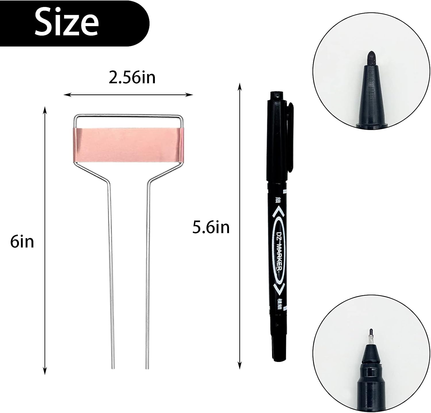 Wehhbtye 25 PCS 6 Inch Metal Plant Label Stakes-Copper Metal Plant Tags,High Copper Plate Plant Labels,Coppers Plant Tags with 1 Maker Pen for Flowers, Vegetables, Seedlings, Seed,etc-VerdiqueGarden