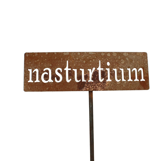 Classic Metal Garden Markers 19 Inches Tall (nasturtium, Naturally Rusted)-VerdiqueGarden