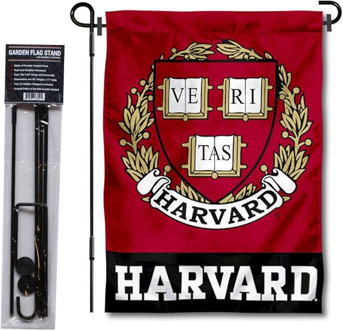 College Flags & Banners Co. Crimson Coat of Arms Garden Flag with Stand Holder-VerdiqueGarden