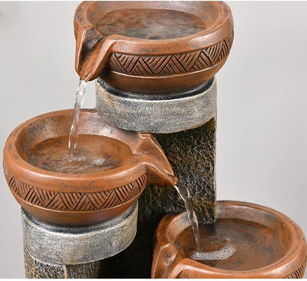 15.7" H 4-Tier Indoor Tabletop Waterfall Fountain with LED Lights Desktop Fountains Calming Sound for Home Office Decor (15.7ihch)-VerdiqueGarden