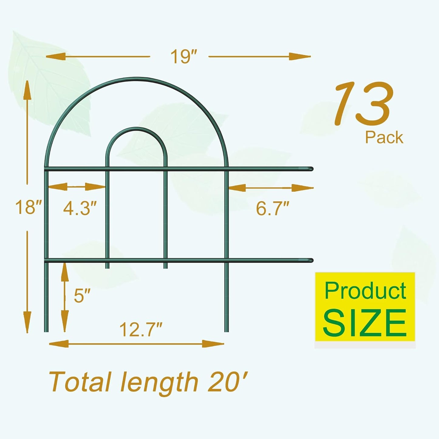 Decorative Garden Folding Border Fence, Metal Wire Edging Flower Fence Panel 18in X20ft Outdoor Patio Landscape-VerdiqueGarden