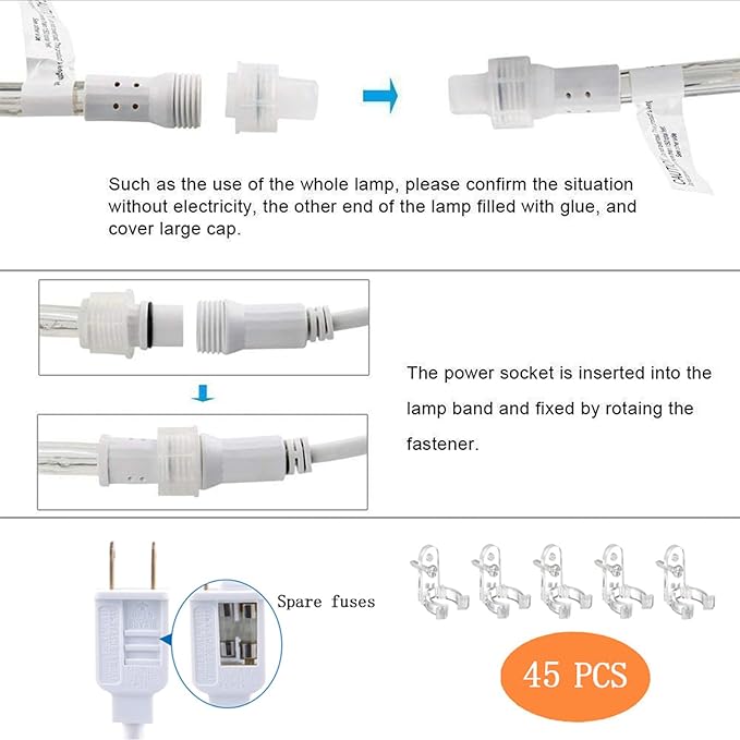 150ft LED Rope Lights Outdoor, 1080 LED Connectable and Flexible Tube Lights with 8 Modes, Waterproof LED Rope Lighting for Garden, Patio, Bedroom, Party, Pool, Indoor Outdoor Decoration (Warm White)-VerdiqueGarden