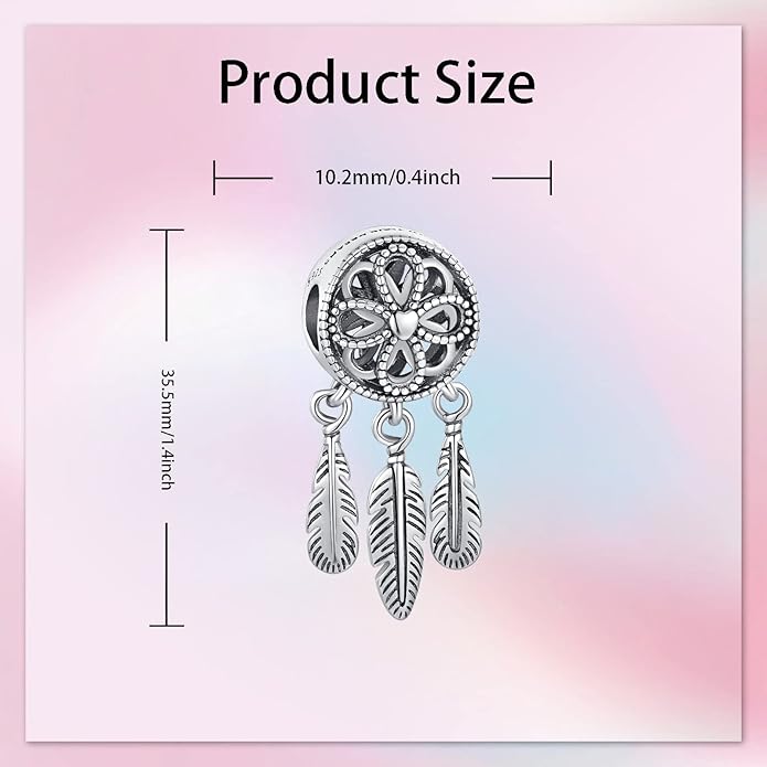 Birthday Fashion Love Heart Dangle Charm 925 Sterling Silver Charms fits Bracelets and Necklace Pendant Bead Charms Jewelry Present for Women Family Friends