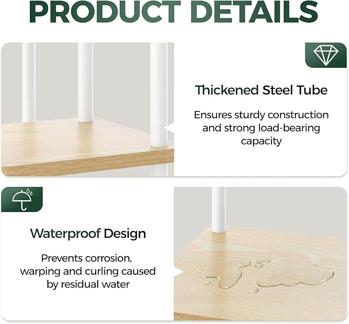 Bamworld Tall Plant Stand Indoor, 6 Tier Metal Plant Shelf for Multiple Plants, Corner Tiered Flower Stand for Patio Garden Balcony Living Room Bedroom(White)-VerdiqueGarden