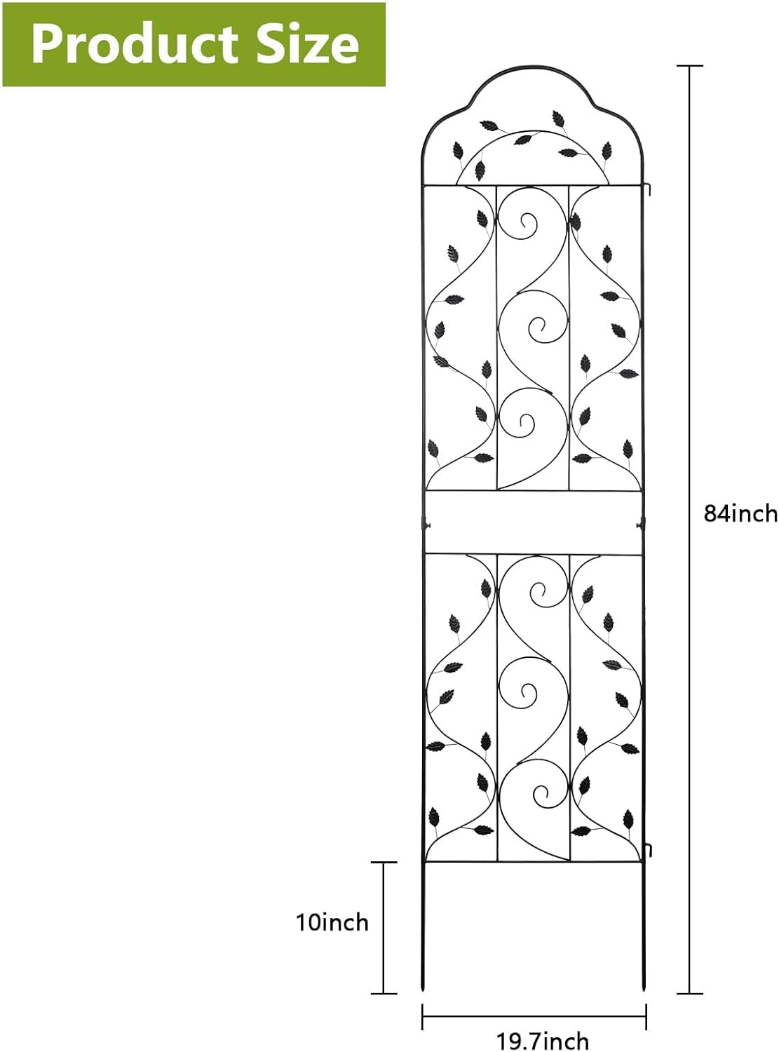 hogardeck 4 Packs 84 * 19 inch Metal Garden Trellis for Climbing Plants Outdoor,Heavy Duty,Black Coating Rustproof Trellis for Rose, Vegetable, Flowers, Expandable,Perfect for Training Climbing Plants-VerdiqueGarden
