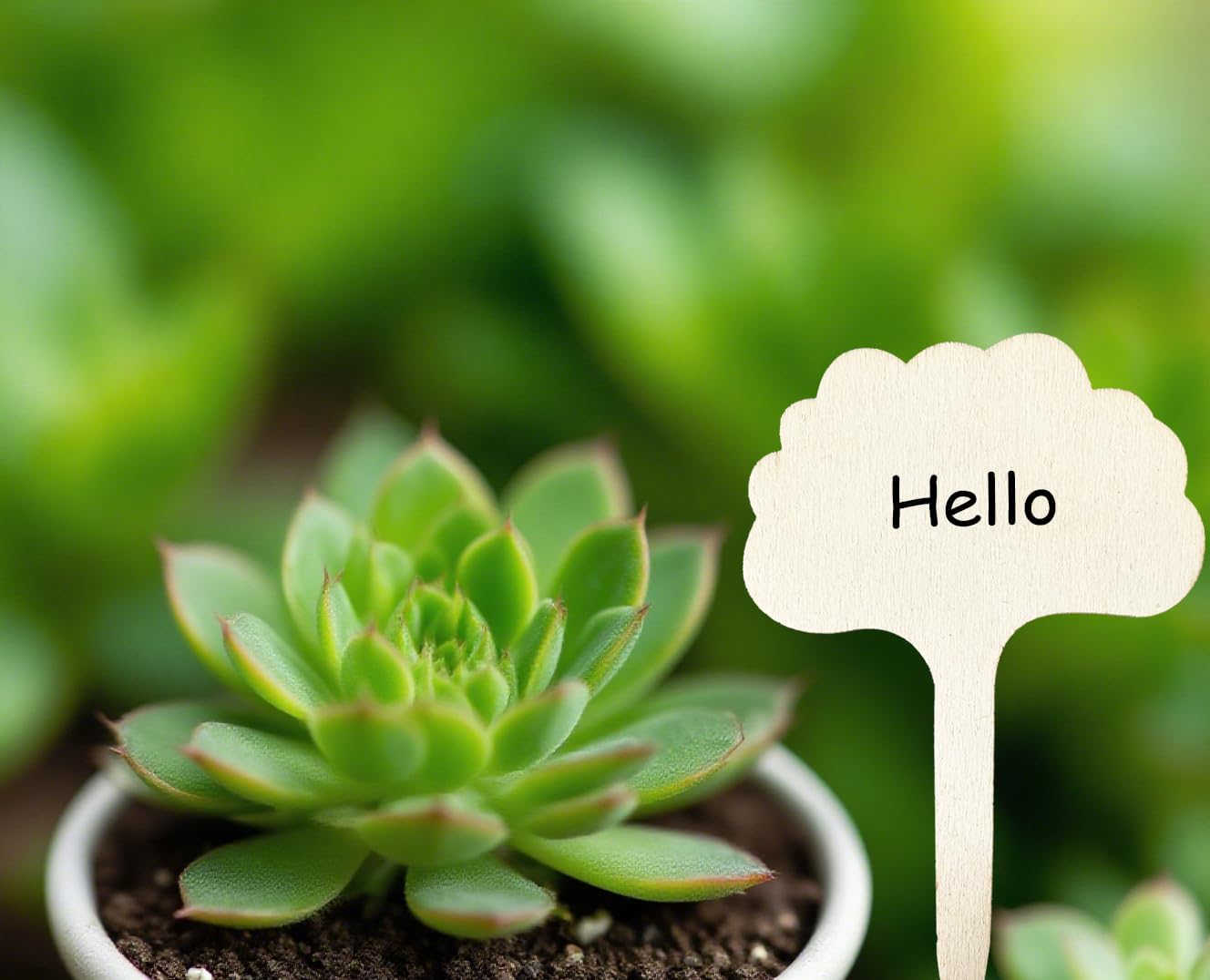 100 Pcs Wood Plant Labels, Natural Wooden Plant Marker Garden Sign Tags, T-Type Garden Markers for Succulents, Herbs, Seedlings, Potted, Flowers, Vegetables (Cloud)-VerdiqueGarden