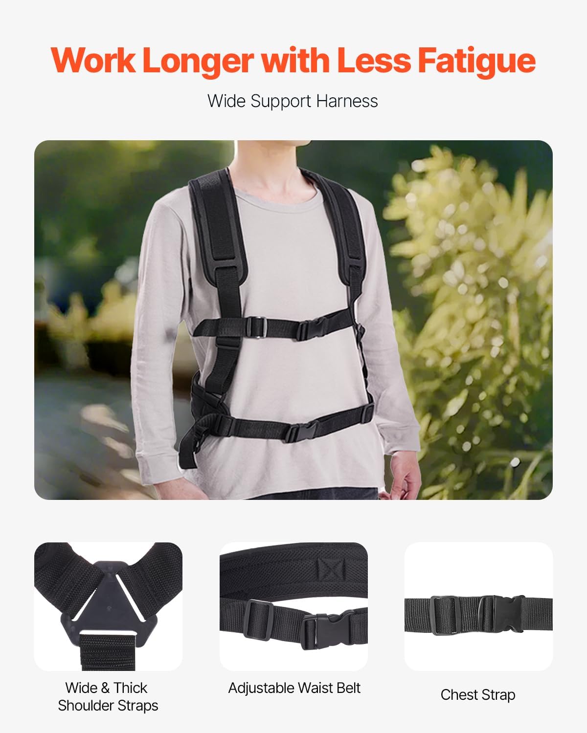 VEVOR Pressure Washer Telescoping Wand, 24 ft, 4000 psi, Telescopic Spray Wand with Power Washer Extension Wands, Gutter Cleaner, Pivoting Coupler, 7 Spray Nozzle Tips and Adjustable Support Harness-VerdiqueGarden