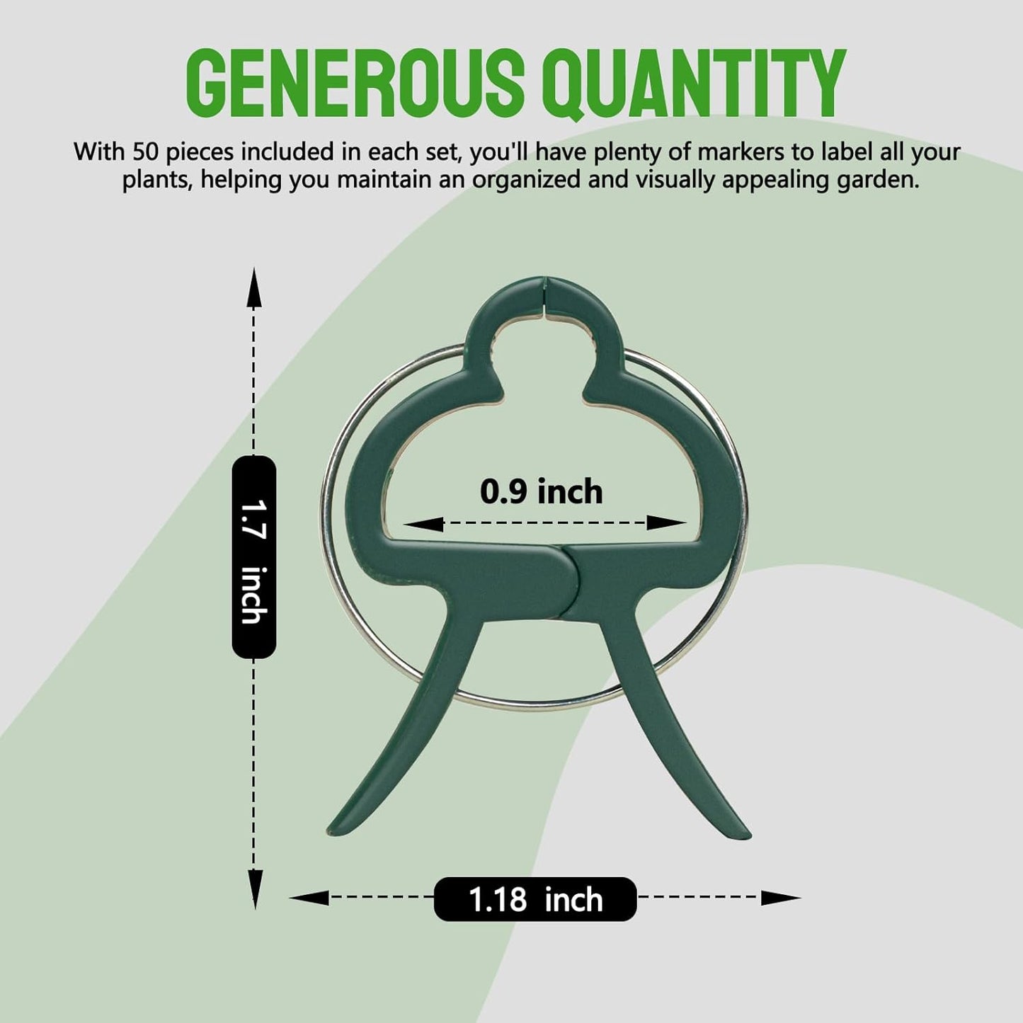 50Pcs Green Small 1.69 inch Plant Support Clips,Flower and Vine,Garden Tomato Plant Support Clips for Supporting Stems,Vines Grow Upright Climbing,Tool for Straightening,Trellis.-VerdiqueGarden