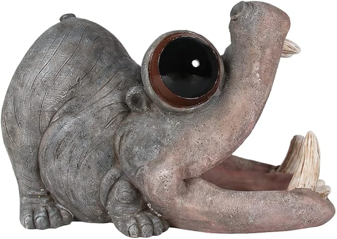 Decorative Hippo Gutter Downspout Extension Outdoor Statues Sculpture Garden Decoration Rain Gutter Guardian Downspout Diverter Splash Block Gutter Extender Decor for Patio Yard Lawn-VerdiqueGarden