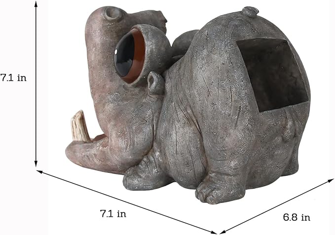 Decorative Hippo Gutter Downspout Extension Outdoor Statues Sculpture Garden Decoration Rain Gutter Guardian Downspout Diverter Splash Block Gutter Extender Decor for Patio Yard Lawn-VerdiqueGarden