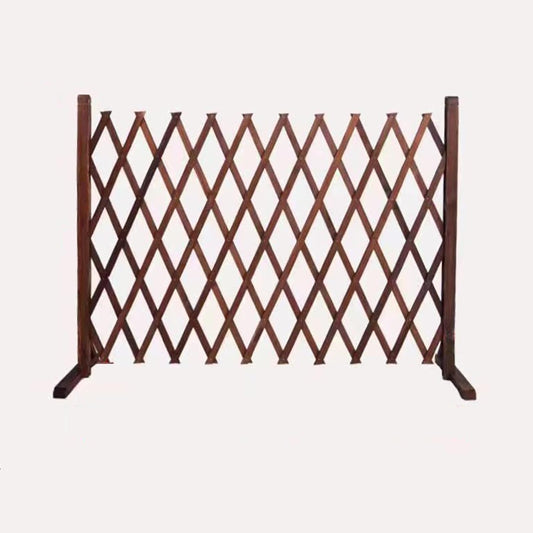Expandable Wooden Lattice Fence - Retractable Garden Fencing Panel Trellis for Climbing Plants, Freestanding Pet Screen, No-Dig Vertical Rack - Brown, 82.67"x35.4"-VerdiqueGarden