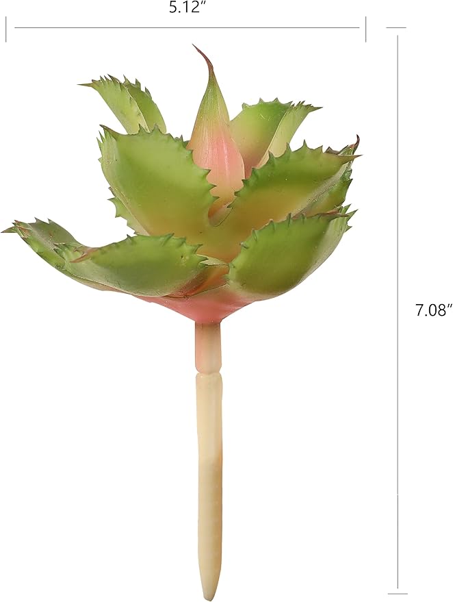 Duovlo Artificial Succulent Plant 7.08 Inch Faux Succulents Agave potatorum Flower Arrangement Craft Wall DIY Materials,Pack of 2 (Pink)-VerdiqueGarden