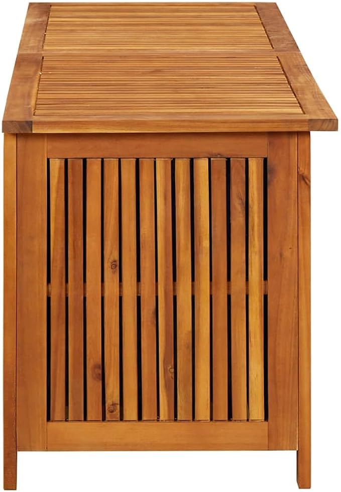 vidaXL Outdoor Storage Box, Deck Box with Gas-Lift Lid, Storage Chest with Water-Resistant Zippered Bag Inside, 59.1''x19.7''x22.8'', Solid Acacia Wood-VerdiqueGarden