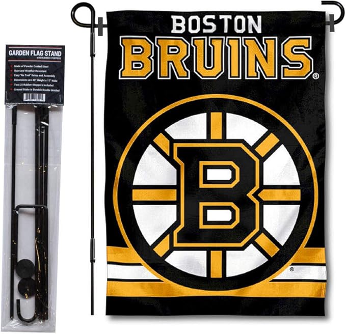 WinCraft Boston Bruins Garden Flag with Pole Stand Holder-VerdiqueGarden