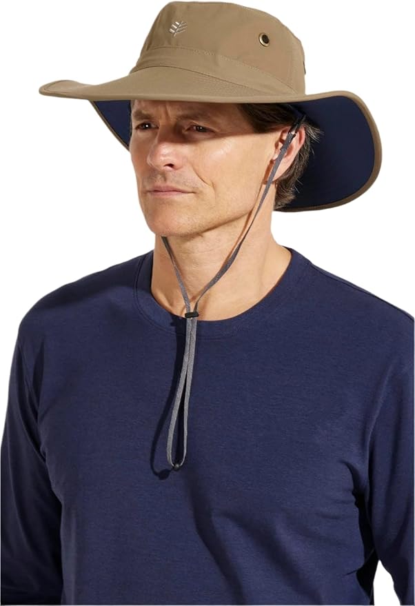 Men's Shapeable Wide Brim Hat - UPF 50 Sun Protection - Maximum Coverage on Your Next Adventure - Sun Fearless Leo Hat-VerdiqueGarden