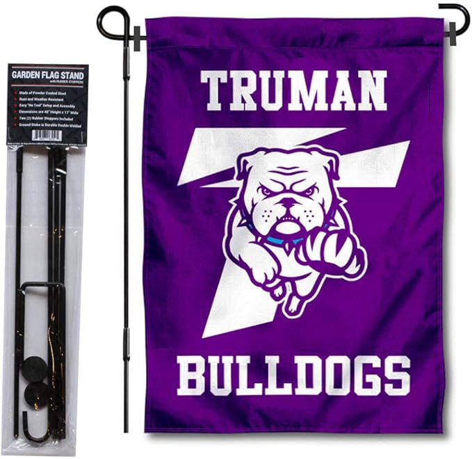 College Flags & Banners Co. Truman State Garden Flag with Pole Stand Holder-VerdiqueGarden