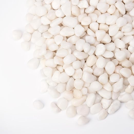 10 lbs White Garden Pebbles for Plants, 3/8" Small Plant Rocks for Pots Indoor, Decorative Pea Gravel for Succulents, Bamboo, Terrarium, Landscaping, Garden-VerdiqueGarden