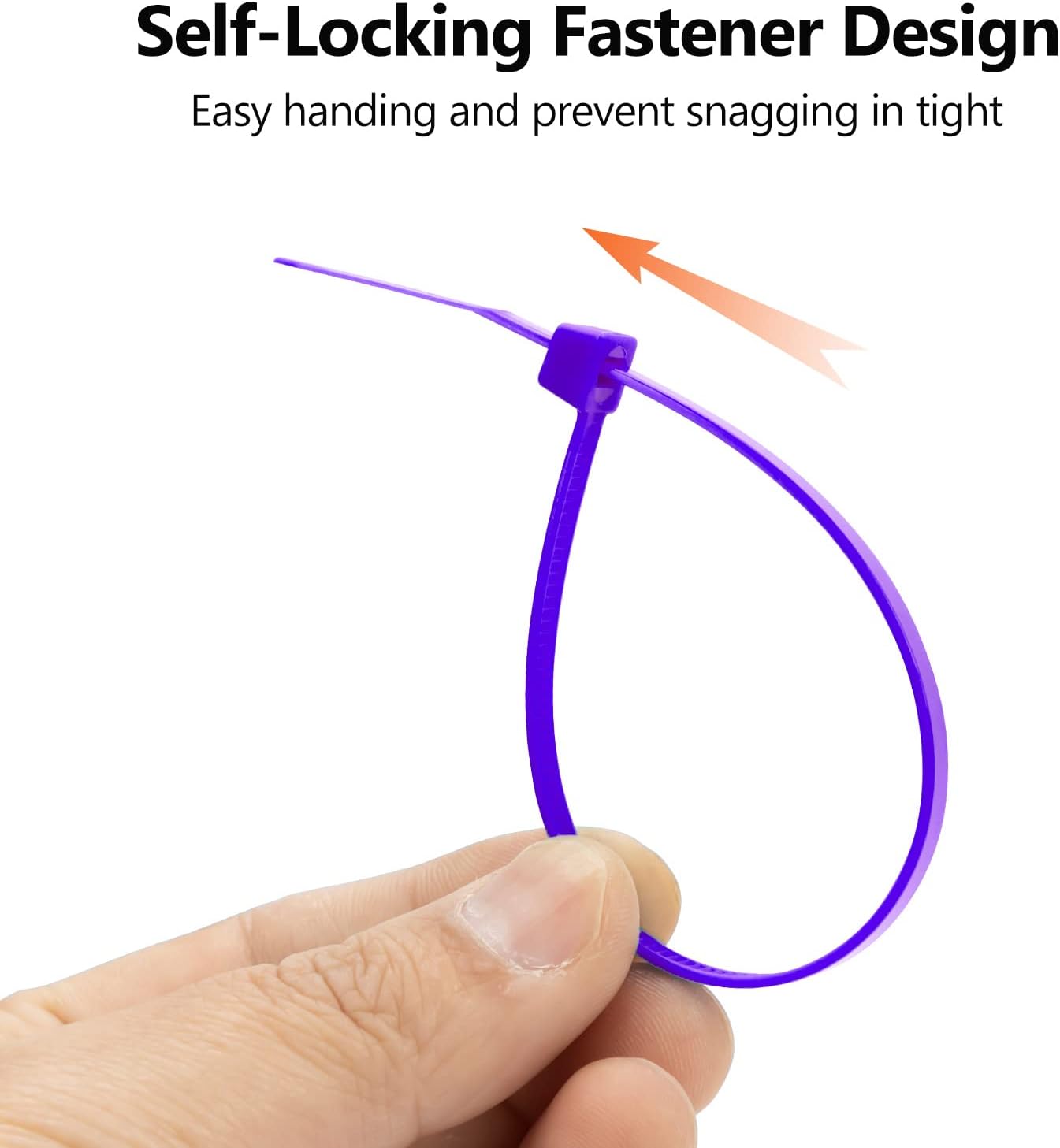 XINGO 100PCS Cable Zip Ties Heavy Duty, Premium Nylon Plastic Wire Ties with 50 Pounds Tensile Strength, Self-Locking Black Nylon Zip Ties for Indoor and Outdoor (8 inch, Purple)-VerdiqueGarden