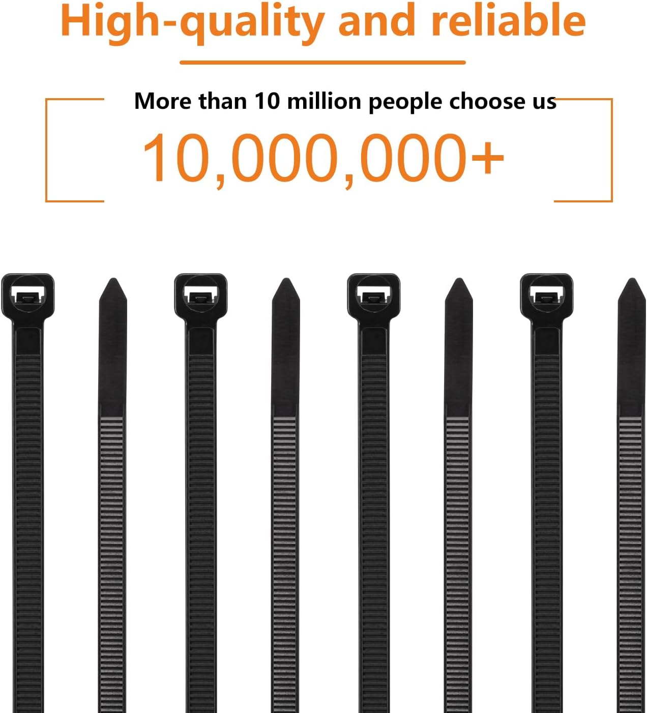 12 Inch Black Zip Ties (2000 Pack), 45 LBS Tensile Strength, Self-Locking Nylon PA66 UV Resistant Cable Ties for Indoor and Outdoor Use-VerdiqueGarden