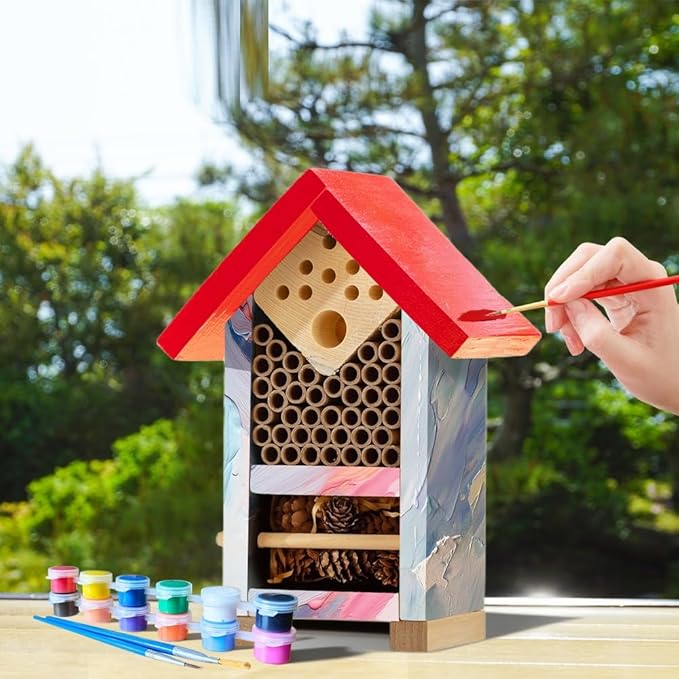 2 PK Premium Bug Hotel Kit Cedar Wood Insect Hotel - DIY Insect House Kit to Build - Backyard Bee House, Nesting Habitat Shelters, Garden Shelter for Bees, Butterflies, Bugs,Heavy Duty Thickness-VerdiqueGarden