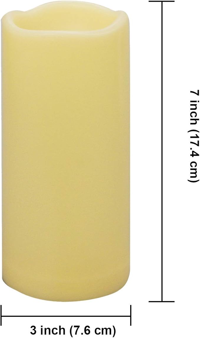 iZAN 2 PCS Outdoor Flameless LED Pillar Candle with Remote & Timer - Long Lasting Waterproof Flickering Battery Operated Electric Candle for Christmas Lantern Party Wedding Decoration 3"x7"-VerdiqueGarden