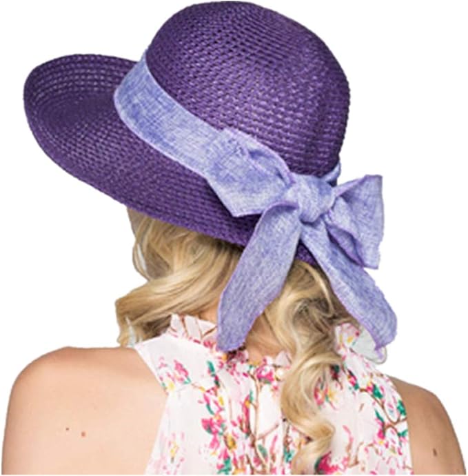 Cyiecw Women Floppy Sun Hats Fashionable Summer Wide Brim Cap BeachStraw Hat UV UPF50 Travel Packable Cotton-VerdiqueGarden