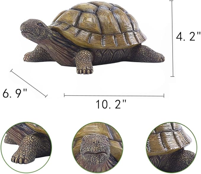 Turtle Garden Statue,Outdoor Decoration for Backyard/Patio/Pond/Lawn,Indoor Tortoise Figurine Sculpture Colloction for Floor or Tabletop-VerdiqueGarden