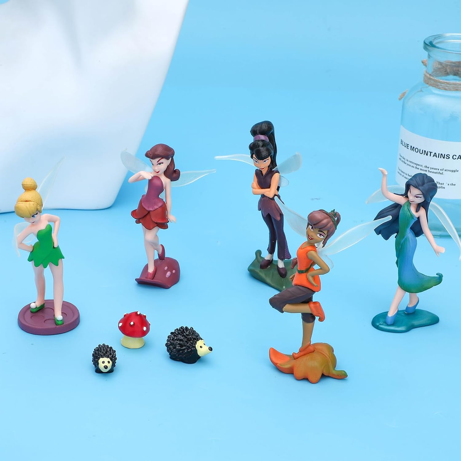 ONEST 11 Pieces Miniature Fairy Garden Accessories Small Fairy Figurines Hand Painted Fairies Figures for Car Decor Garden Flower Pot Birthday Cake Topper-VerdiqueGarden