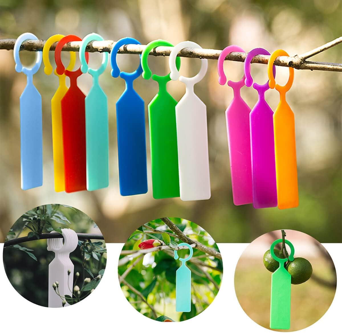 MHY 100 Pcs Thick Plastic Labels - Garden Waterproof Plant Tags - 4.3 inch Color Hanging Markers for Potted Plants, Nurseries, Trees, Gardening (Yellow)-VerdiqueGarden