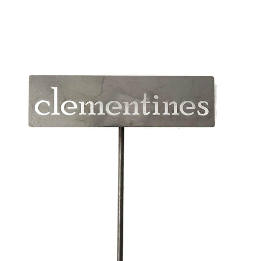 Classic Metal Garden Markers 19 Inches Tall (clementines, Raw, Unfinished Steel (will rust with time))-VerdiqueGarden