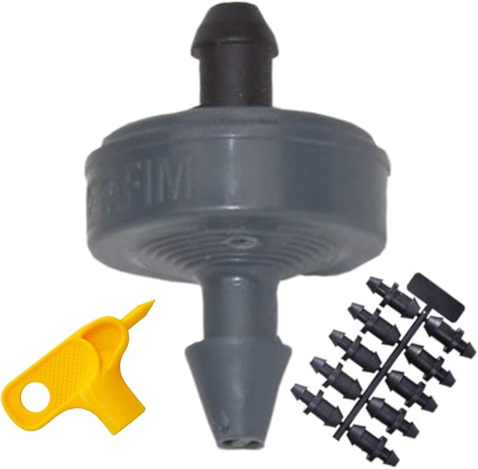 1 GPH Netafim Woodpecker Jr Pressure Compensating Dripper Emitters (35-Pack) Kit with Hole Punch Tool and Goof Plugs for Drip Irrigation Systems-VerdiqueGarden