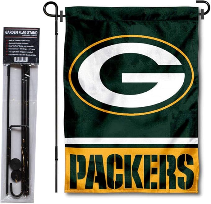 WinCraft Green Bay Packers Garden Flag with Stand Holder-VerdiqueGarden