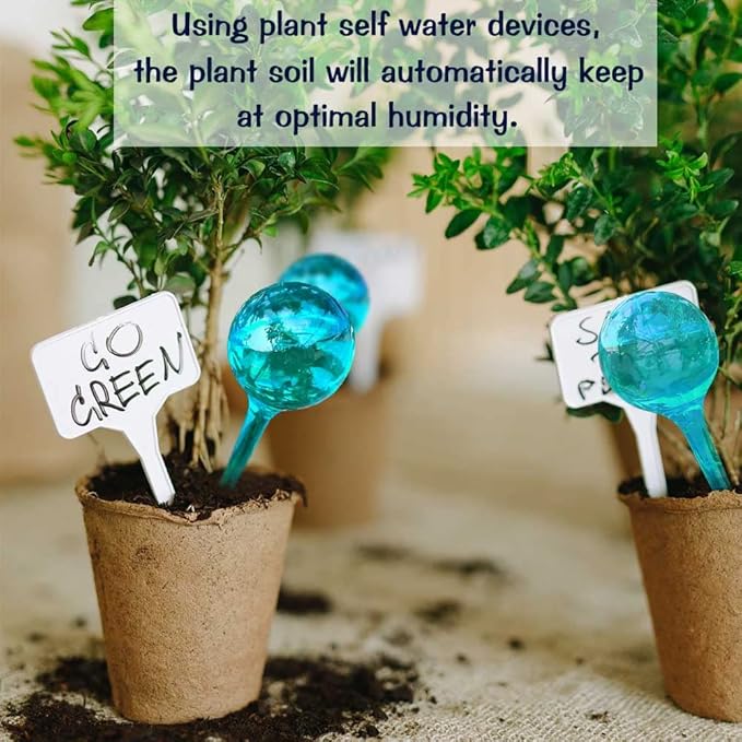 10pcs Plant Self Watering Globe Stakes, Plant Watering Stakes Automatic Plant Watering Bulb System Spikes, Flower Automatic Watering Device, Garden Self Waterer for Indoor Outdoor Plant-VerdiqueGarden