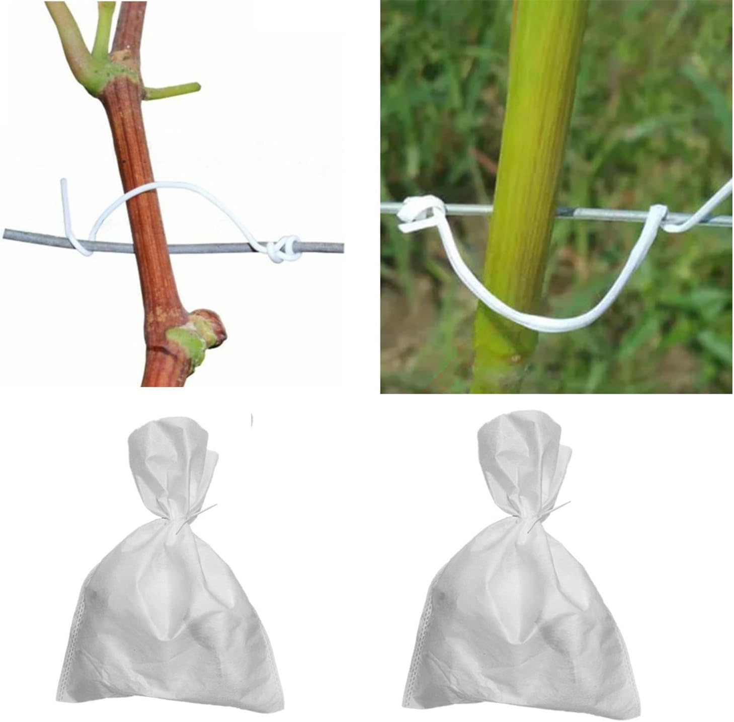 1000 pcs 8 inch White Cable Twist Ties Plastic Twist Ties with Rugged Metal Innercores Reusable Fastening Cable Cord Wire Ties-VerdiqueGarden