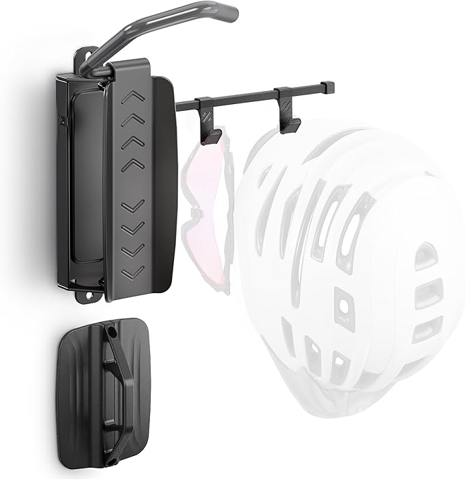 monTEK Swivel Bike Wall Mount, Bike Hangers for Garage, Bike Wall Mount with Two Extra Storage Hooks, Bike Hanger Wall Mount for Space Saving, Bike Rack Garage Holds Up to 77 lbs-VerdiqueGarden